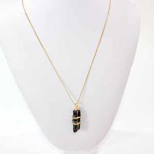 NZ-made black tourmaline crystal pendant necklace | ASH&STONE Crystal Shop Auckland NZ