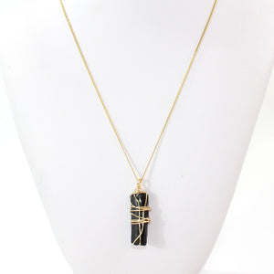 NZ-made black tourmaline crystal pendant necklace | ASH&STONE Crystal Shop Auckland NZ