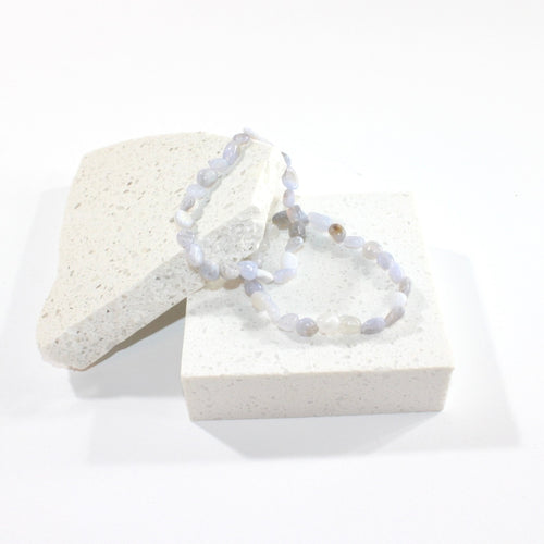 NZ-made blue lace agate crystal bracelet | ASH&STONE Crystal Jewellery Shop Auckland NZ