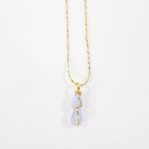 NZ-made blue lace agate crystal pendant necklace | ASH&STONE Crystal Jewellery Shop Auckland NZ