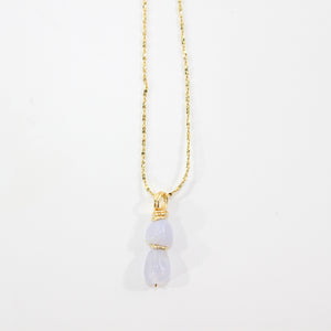 NZ-made blue lace agate crystal pendant necklace | ASH&STONE Crystal Jewellery Shop Auckland NZ