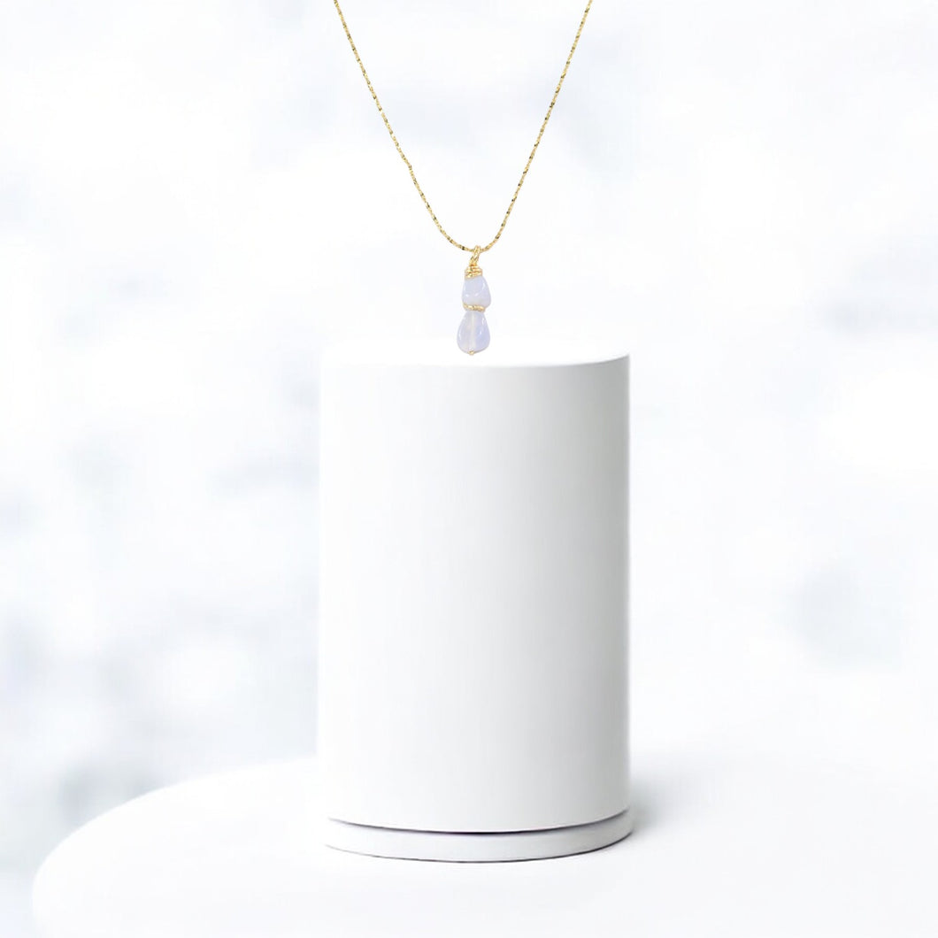 NZ-made blue lace agate crystal pendant necklace | ASH&STONE Crystal Jewellery Shop Auckland NZ