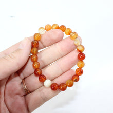 Load image into Gallery viewer, NZ-made carnelian crystal bracelet 8mm | | ASH&amp;STONE Crystal Jewellery Shop Auckland NZ
