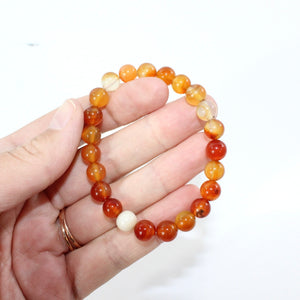 NZ-made carnelian crystal bracelet 8mm | | ASH&STONE Crystal Jewellery Shop Auckland NZ