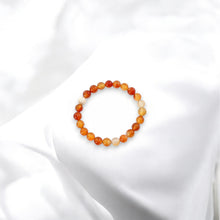 Load image into Gallery viewer, NZ-made carnelian crystal bracelet 8mm | | ASH&amp;STONE Crystal Jewellery Shop Auckland NZ
