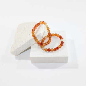 NZ-made carnelian crystal bracelet 8mm | | ASH&STONE Crystal Jewellery Shop Auckland NZ