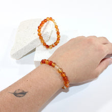 Load image into Gallery viewer, NZ-made carnelian crystal bracelet 8mm | | ASH&amp;STONE Crystal Jewellery Shop Auckland NZ
