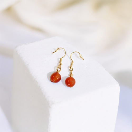 NZ-made carnelian crystal earrings | ASH&STONE Crystal Jewellery Shop Auckland NZ