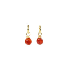 Load image into Gallery viewer, NZ-made carnelian crystal huggie earrings | ASH&amp;STONE Crystal Jewellery Shop Auckland NZ
