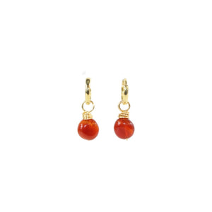 NZ-made carnelian crystal huggie earrings | ASH&STONE Crystal Jewellery Shop Auckland NZ