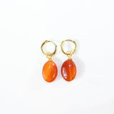 Carnelian Gold crystal earrings