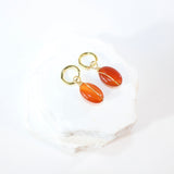 Carnelian Gold crystal earrings