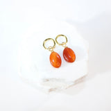 Carnelian Gold crystal earrings