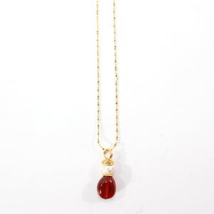 NZ-made carnelian crystal & freshwater pearl pendant necklace | ASH&STONE Crystal Jewellery Shop Auckland NZ
