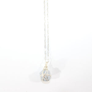 Bespoke NZ-made celestite crystal pendant necklace | ASH&STONE Crystal Jewellery Shop Auckland NZ