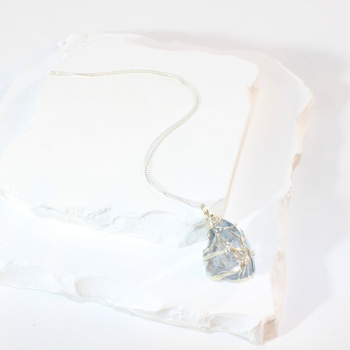 Celestite crystal pendant necklace | ASH&STONE Crystal Jewellery Shop Auckland NZ