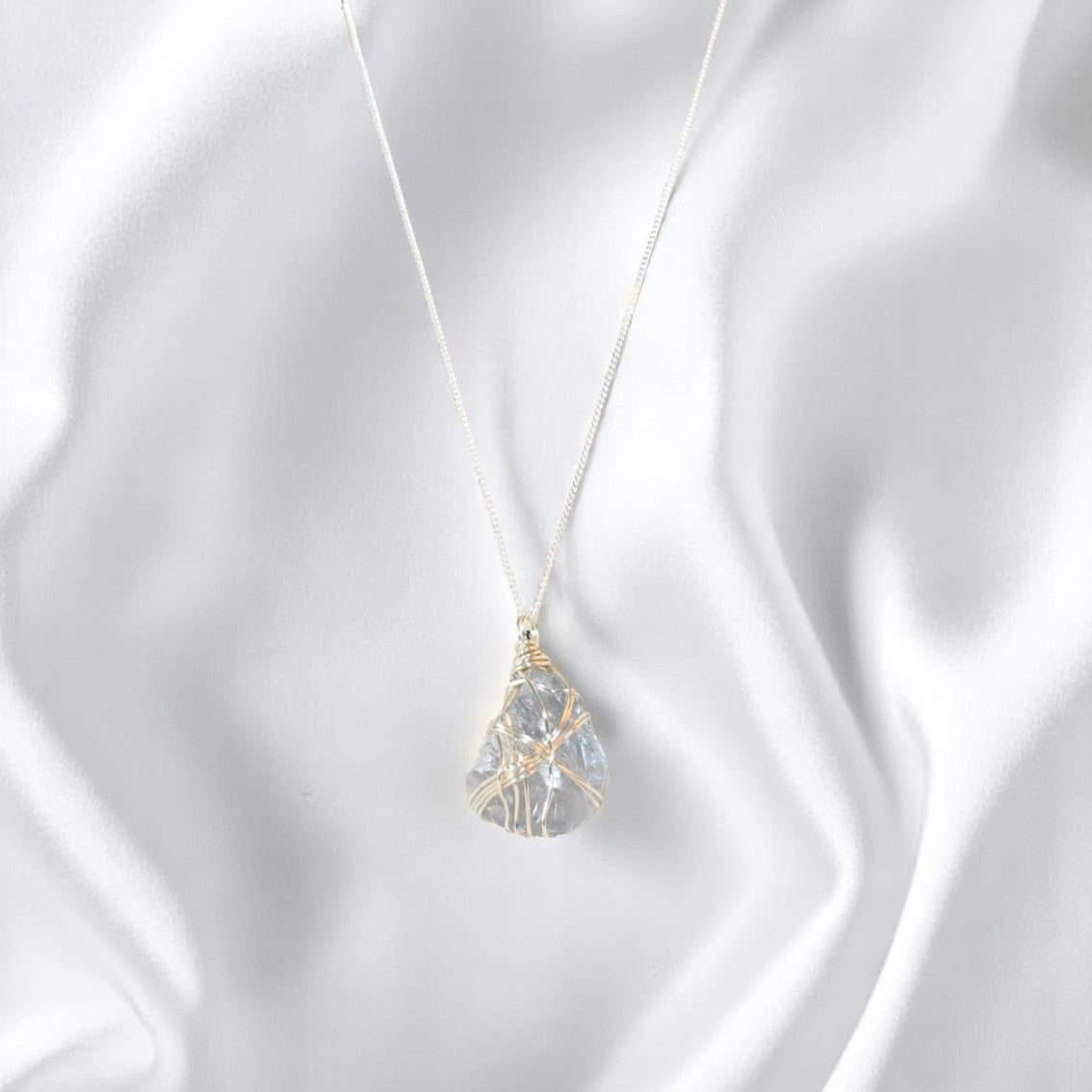 Celestite crystal pendant necklace | ASH&STONE Crystal Jewellery Shop Auckland NZ