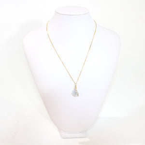 NZ-made celestite crystal pendant with 16" chain | ASH&STONE Crystals Shop Auckland NZ