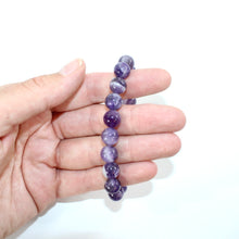 Load image into Gallery viewer, NZ-made chevron amethyst crystal bracelet 10mm bead | ASH&amp;STONE Crystal Shop Auckland NZ
