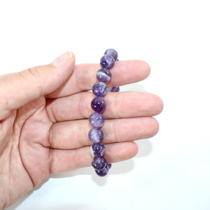 NZ-made chevron amethyst crystal bracelet 10mm bead | ASH&STONE Crystal Shop Auckland NZ