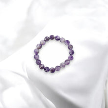 Load image into Gallery viewer, NZ-made chevron amethyst crystal bracelet 10mm bead | ASH&amp;STONE Crystal Shop Auckland NZ
