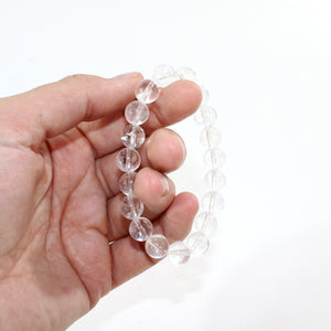 NZ-made clear quartz crystal bracelet 10mm | ASH&STONE Crystal Jewellery Shop Auckland NZ