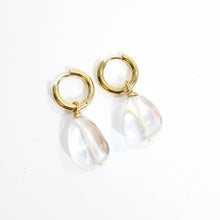 Load image into Gallery viewer, NZ-made clear quartz crystal huggie earrings  | ASH&amp;STONE Crystals Shop Auckland NZ
