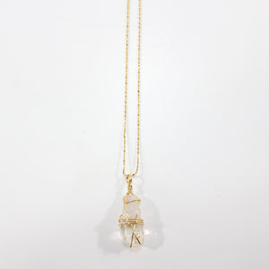 NZ-made clear quartz crystal pendant necklace | ASH&STONE Crystal Jewellery Shop Auckland NZ