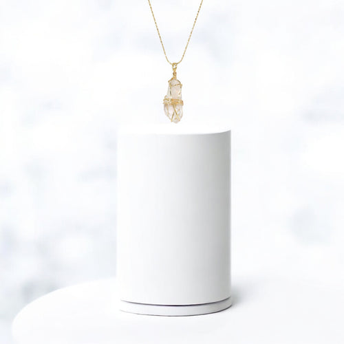 NZ-made clear quartz crystal pendant necklace | ASH&STONE Crystal Jewellery Shop Auckland NZ