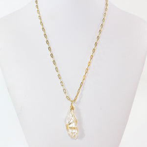 NZ-made clear quartz crystal pendant necklace | ASH&STONE Crystal Jewellery Shop Auckland NZ