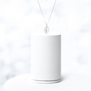 NZ-made clear quartz crystal pendant necklace | sterling silver chain