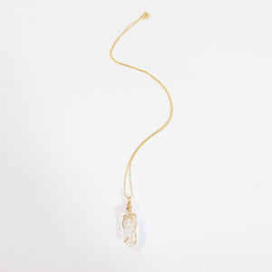 Bespoke NZ-made clear quartz crystal pendant with 18" chain | ASH&STONE Crystals Shop Auckland NZ