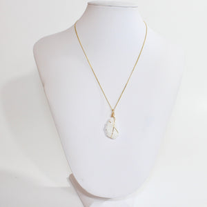 NZ-made clear quartz crystal pendant with 16" chain | ASH&STONE Crystal Jewellery Shop Auckland NZ
