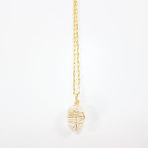 NZ-made clear quartz crystal pendant necklace | ASH&STONE Crystal Jewellery Shop Auckland NZ