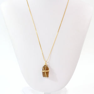 Bespoke NZ-made cognac quartz crystal pendant necklace | ASH&STONE Crystal Jewellery Shop Auckland NZ