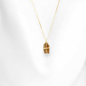 Bespoke NZ-made cognac quartz crystal pendant necklace | ASH&STONE Crystal Jewellery Shop Auckland NZ