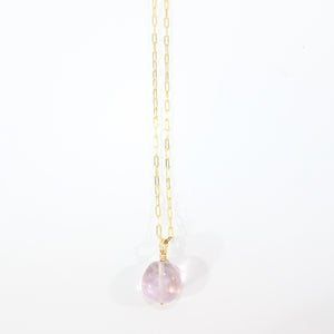 NZ-made fluorite crystal pendant necklace 16k gold-plated sterling silver | ASH&STONE Crystal Jewellery Shop Auckland NZ