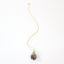 Load image into Gallery viewer, Bespoke NZ-made fluorite crystal pendant with 18&quot; chain | ASH&amp;STONE Crystals Shop Auckland NZ
