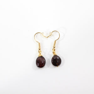 NZ-made almandine garnet crystal earrings | ASH&STONE Crystal Jewellery Shop Auckland NZ