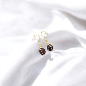 NZ-made almandine garnet crystal earrings | ASH&STONE Crystal Jewellery Shop Auckland NZ