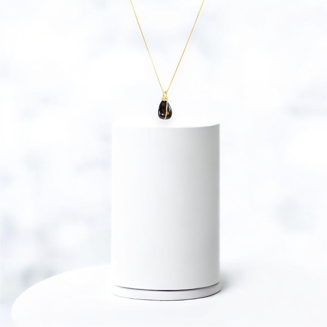 NZ-made almandine garnet crystal pendant necklace | ASH&STONE Crystal Jewellery Shop Auckland NZ