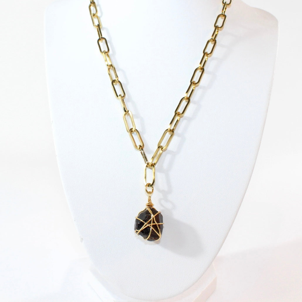 NZ-made almandine garnet crystal pendant necklace | ASH&STONE Crystal Jewellery Shop Auckland NZ