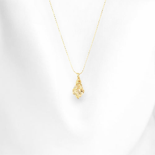 Bespoke NZ-made golden enhydro (extremely rare) crystal pendant necklace | ASH&STONE Crystal Jewellery Shop Auckland NZ