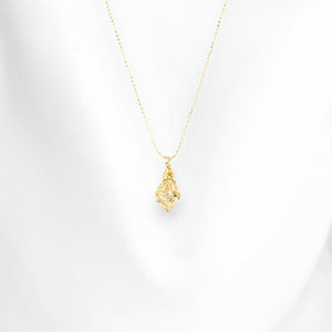 Bespoke NZ-made golden enhydro (extremely rare) crystal pendant necklace | ASH&STONE Crystal Jewellery Shop Auckland NZ