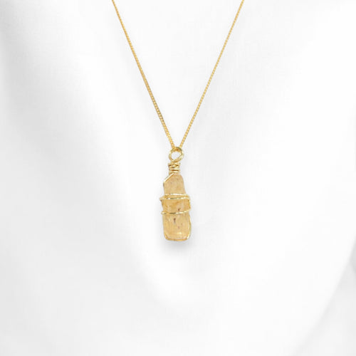 NZ-made golden topaz crystal pendant necklace 24K gold-plated sterling silver | ASH&STONE Crystal Jewellery Shop Auckland NZ