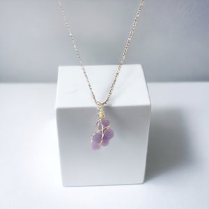 NZ-made bespoke grape agate crystal necklace with 18-inch chain | ASH&STONE Crystal Jewellery Shop Auckland NZ 