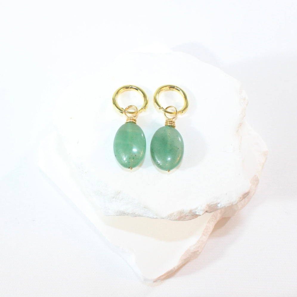 Green aventurine crystal earrings | ASH&STONE Crystal Jewellery Shop Auckland NZ