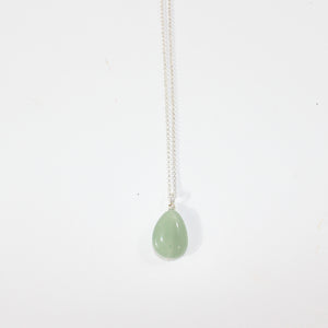 NZ-made green aventurine crystal pendant | sterling silver chain