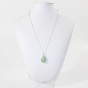 NZ-made green aventurine crystal pendant sterling silver chain | ASH&STONE Crystal Jewellery Shop Auckland NZ