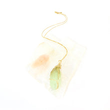 Load image into Gallery viewer, NZ-made bespoke green calcite crystal pendant with 18&quot; chain | ASH&amp;STONE Crystals Shop Auckland NZ
